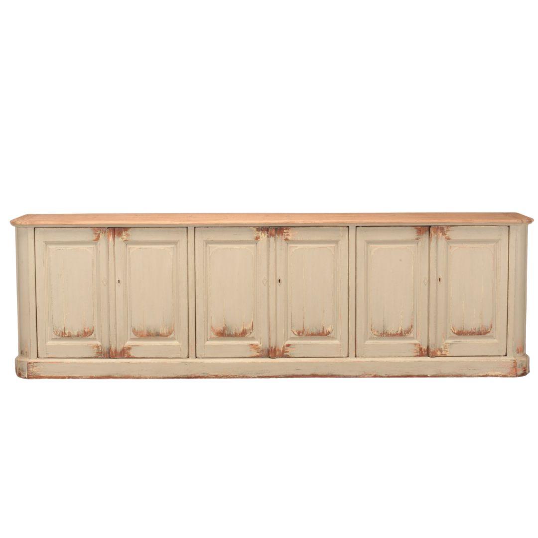 Buffet extra lungo color crema in stile fattoria - 10 piedi