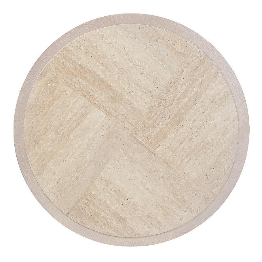 Tavolino da caffè con piano in travertino rigato