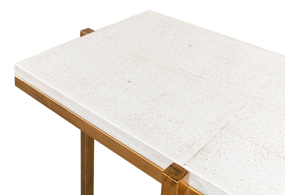 Tavolo consolle Luxe White Shagreen