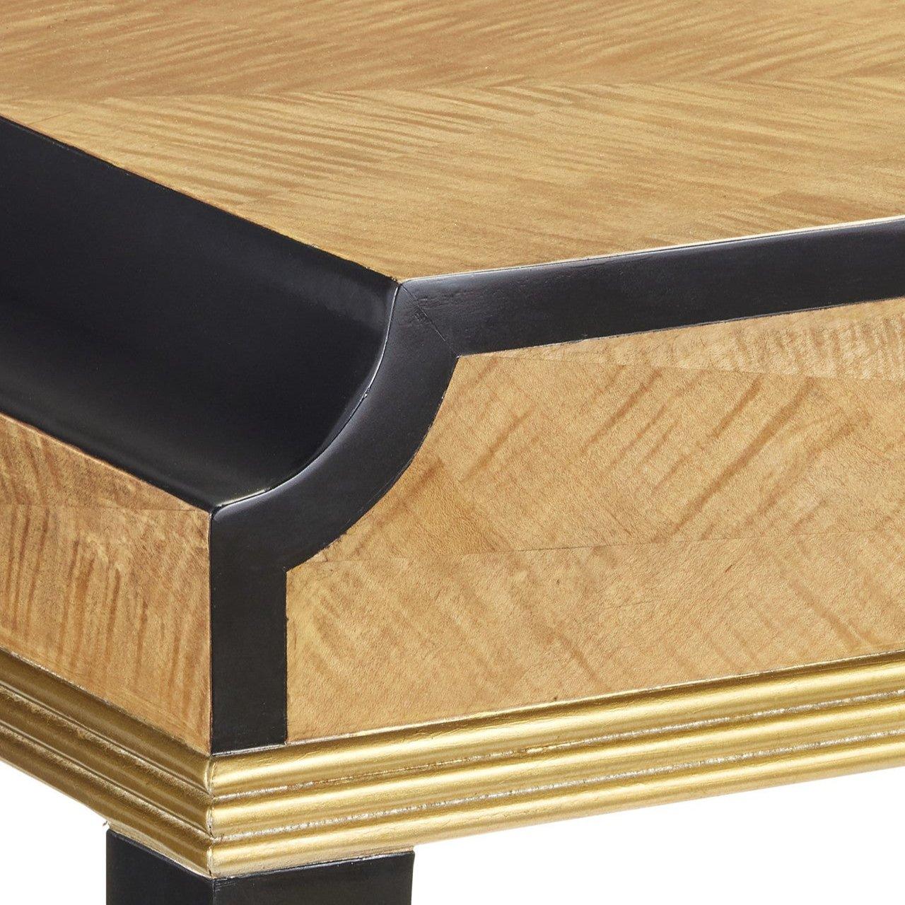 Scrivania in mogano impiallacciato color tortora