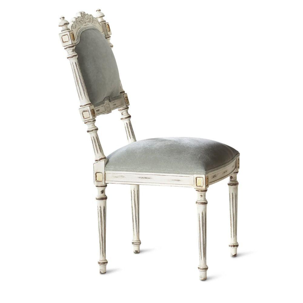 Sedia laterale intagliata francese Antoinette