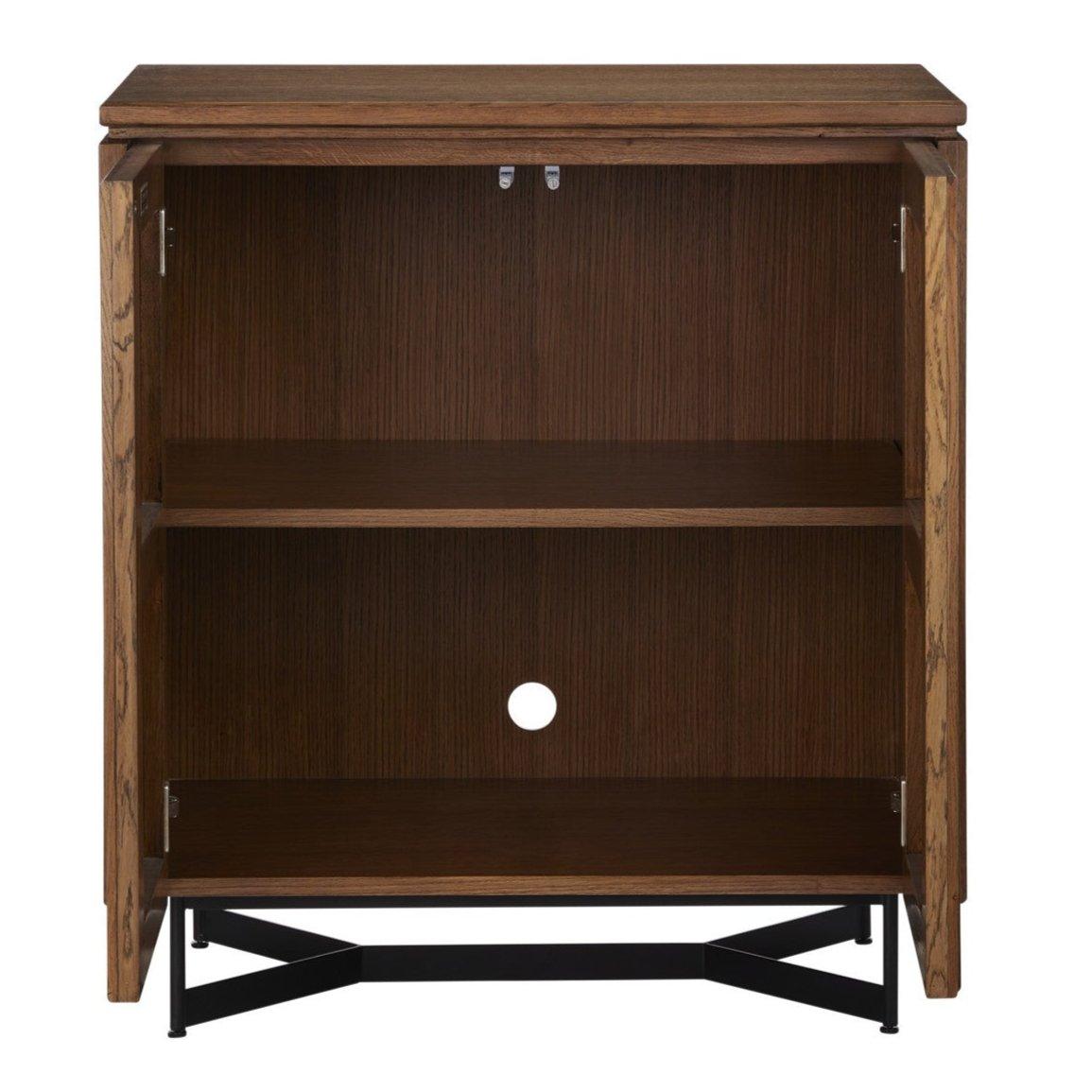 Cassettiera laterale a 2 ante con motivo a doghe