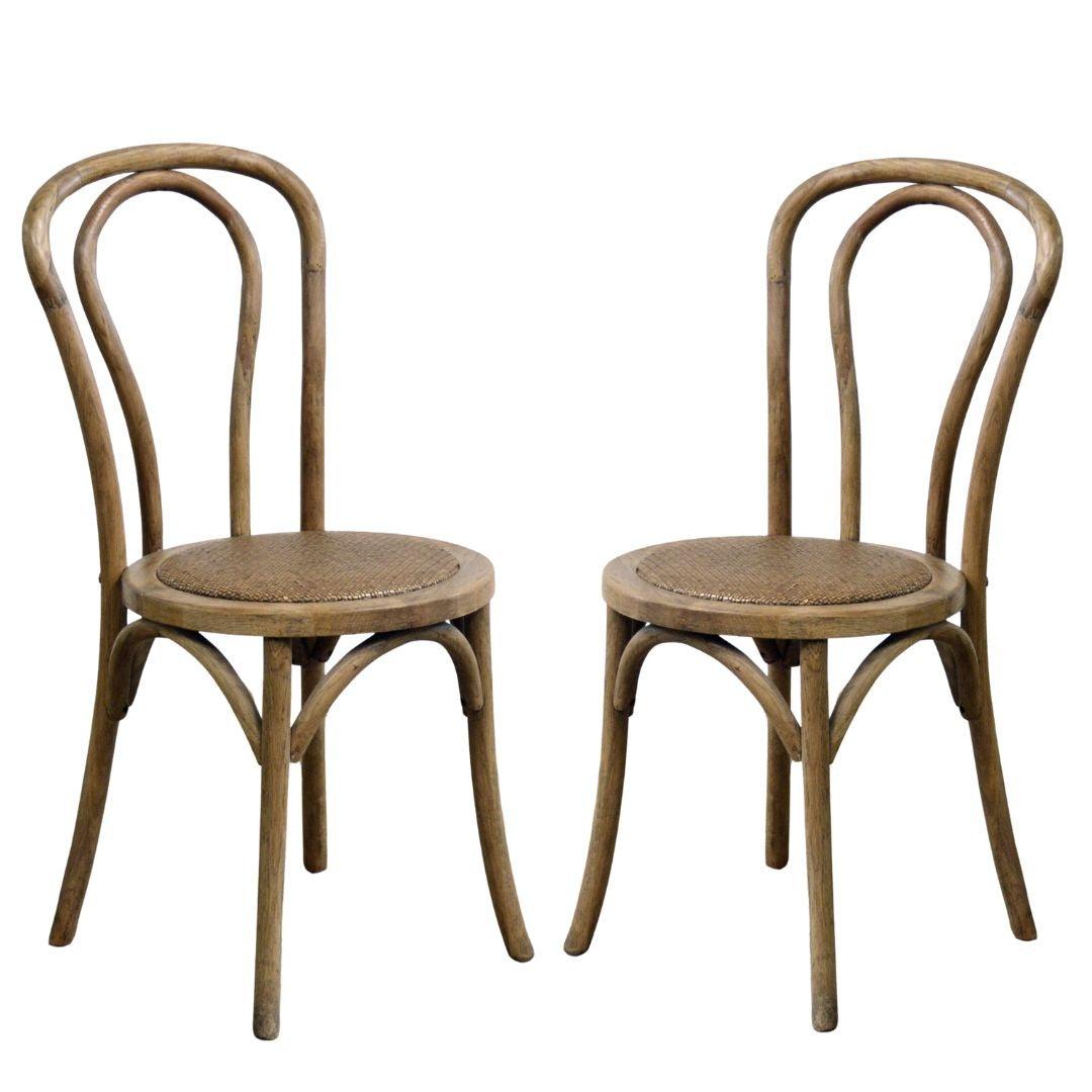 Sedie da bistrot in legno curvato di ispirazione vintage - Set di 2