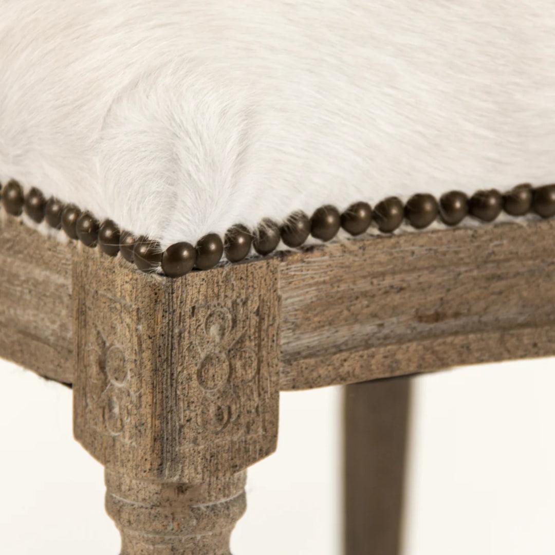 Sedie da pranzo bianche in pelle di mucca brasiliana