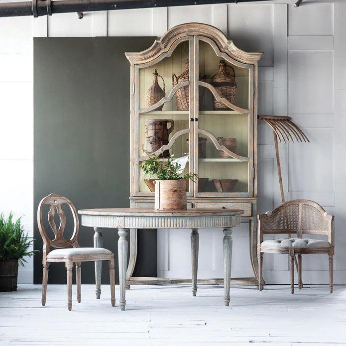 Sedie angolari con schienale curvo in canna - Set di 2