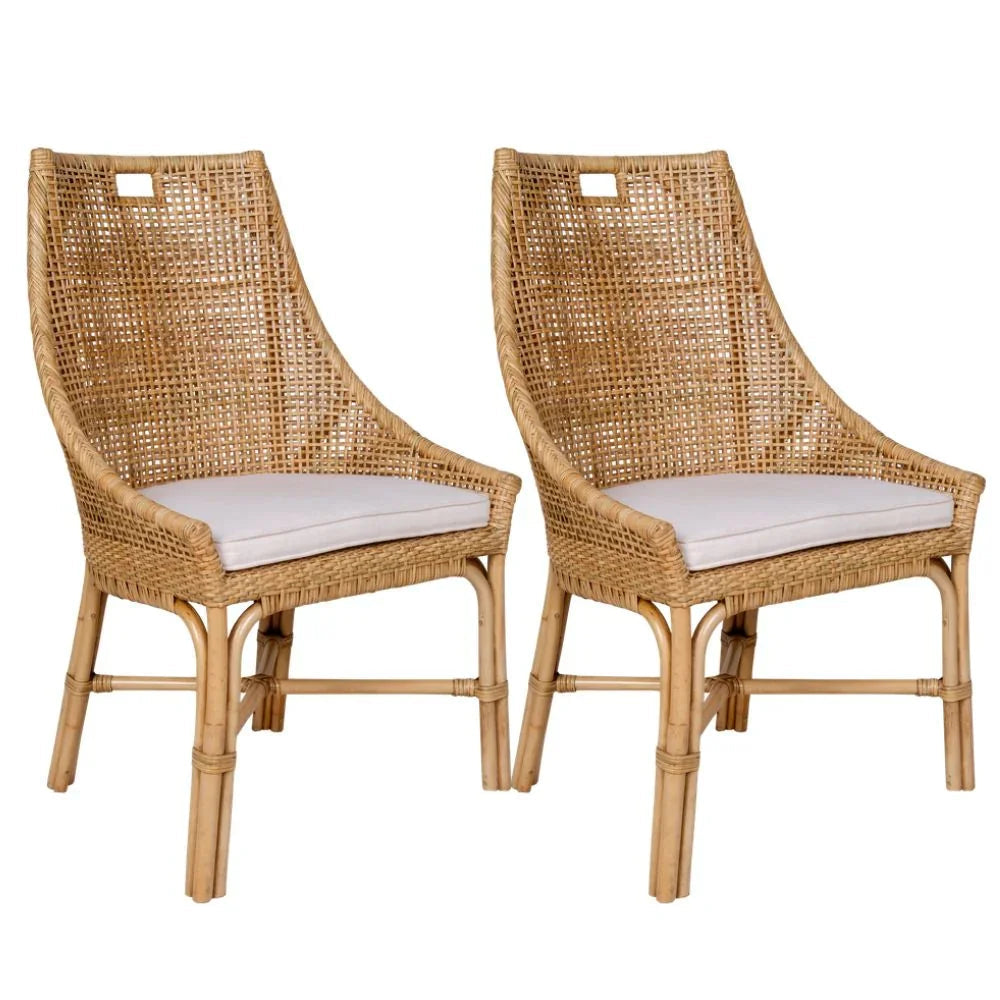 Poltrona lounge in rattan naturale curvato