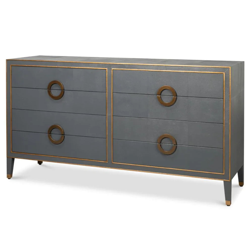 Baule Glam in pelle grigia e oro