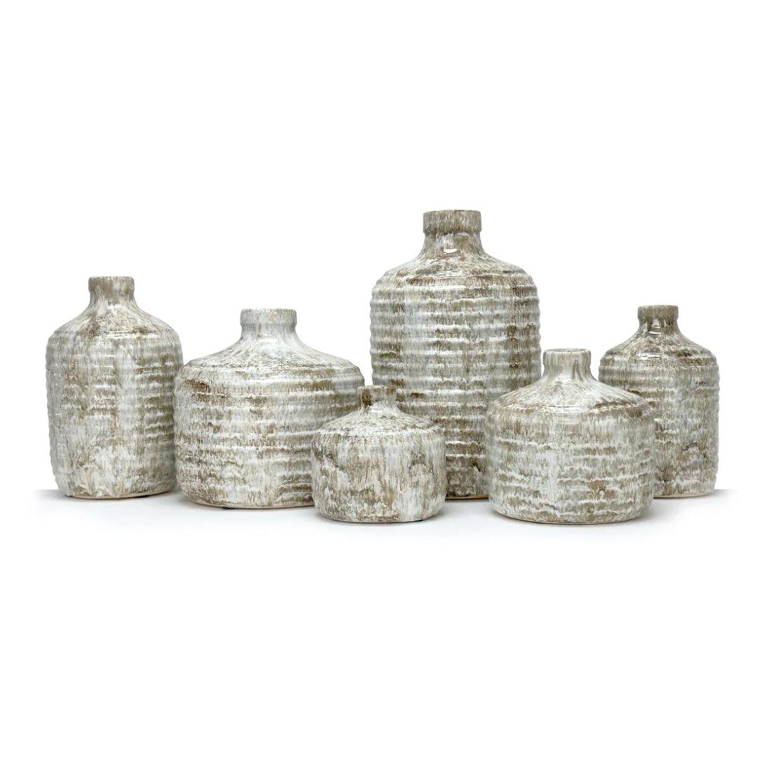 Vaso in gres verde anticato