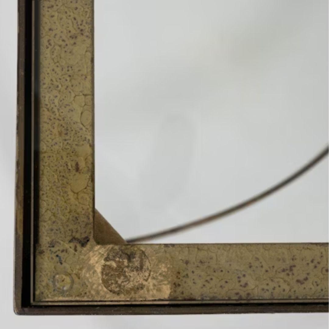 Tavolino da caffè francese d'epoca in metallo dorato e vetro, circa 1920