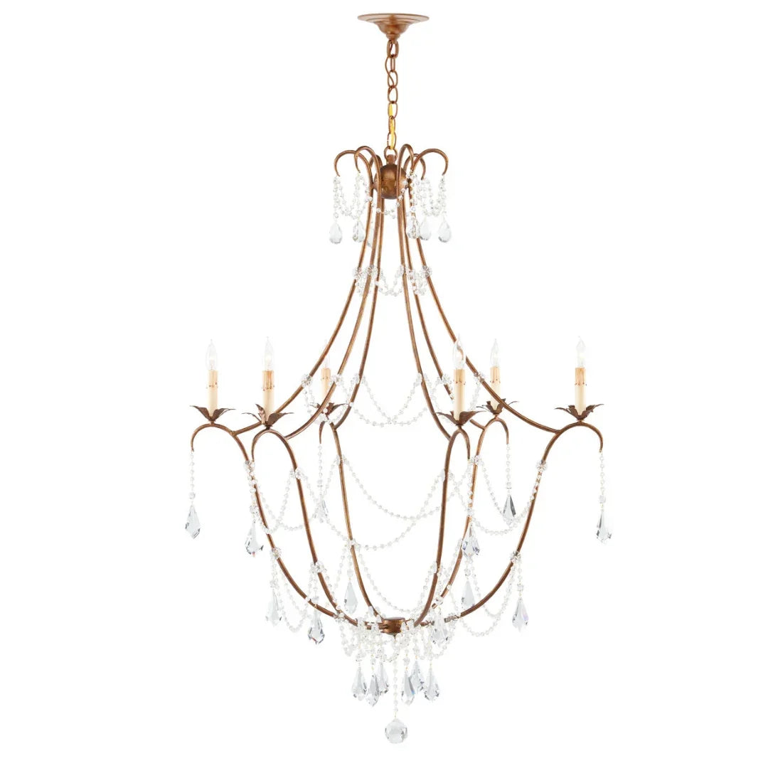 Lampadario in cristallo dorato Princess Ann