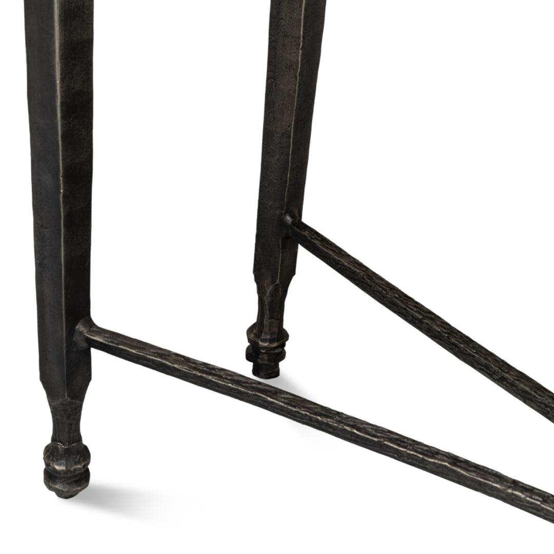 Tavolo consolle con piano in marmo architettonico