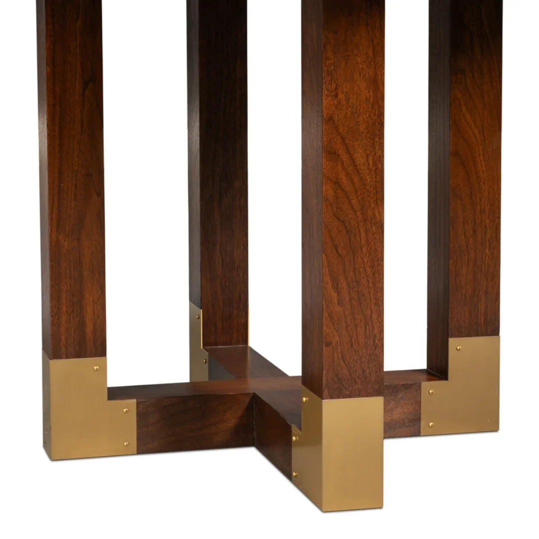 Tavolo da pranzo rotondo estensibile in noce