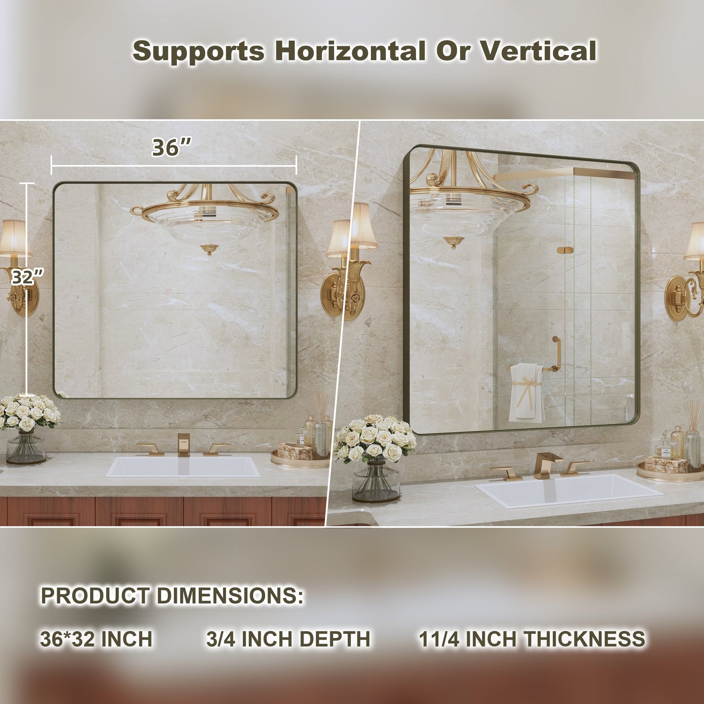 Specchio da bagno con cornice da parete