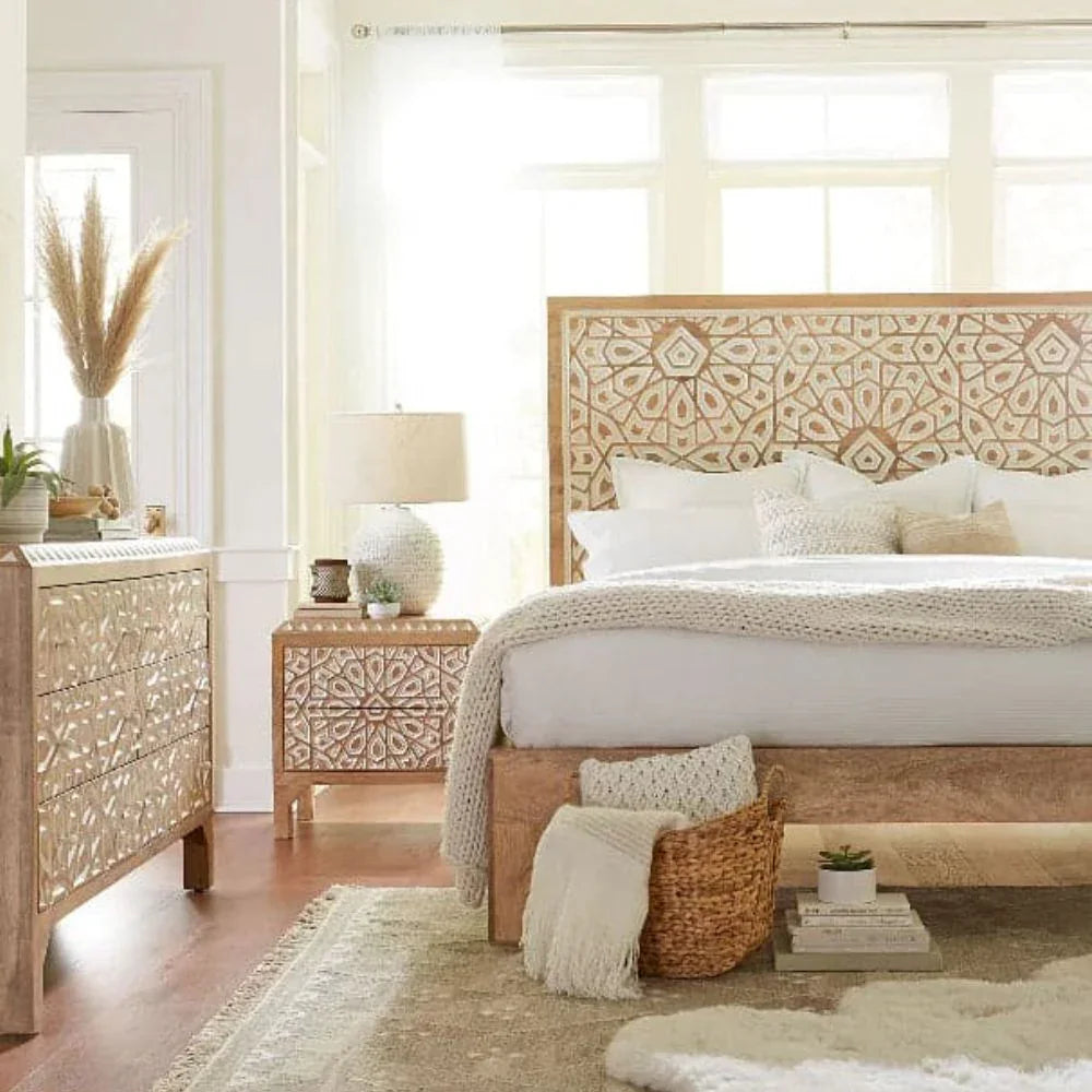 Letto Indy Boho bianco naturale