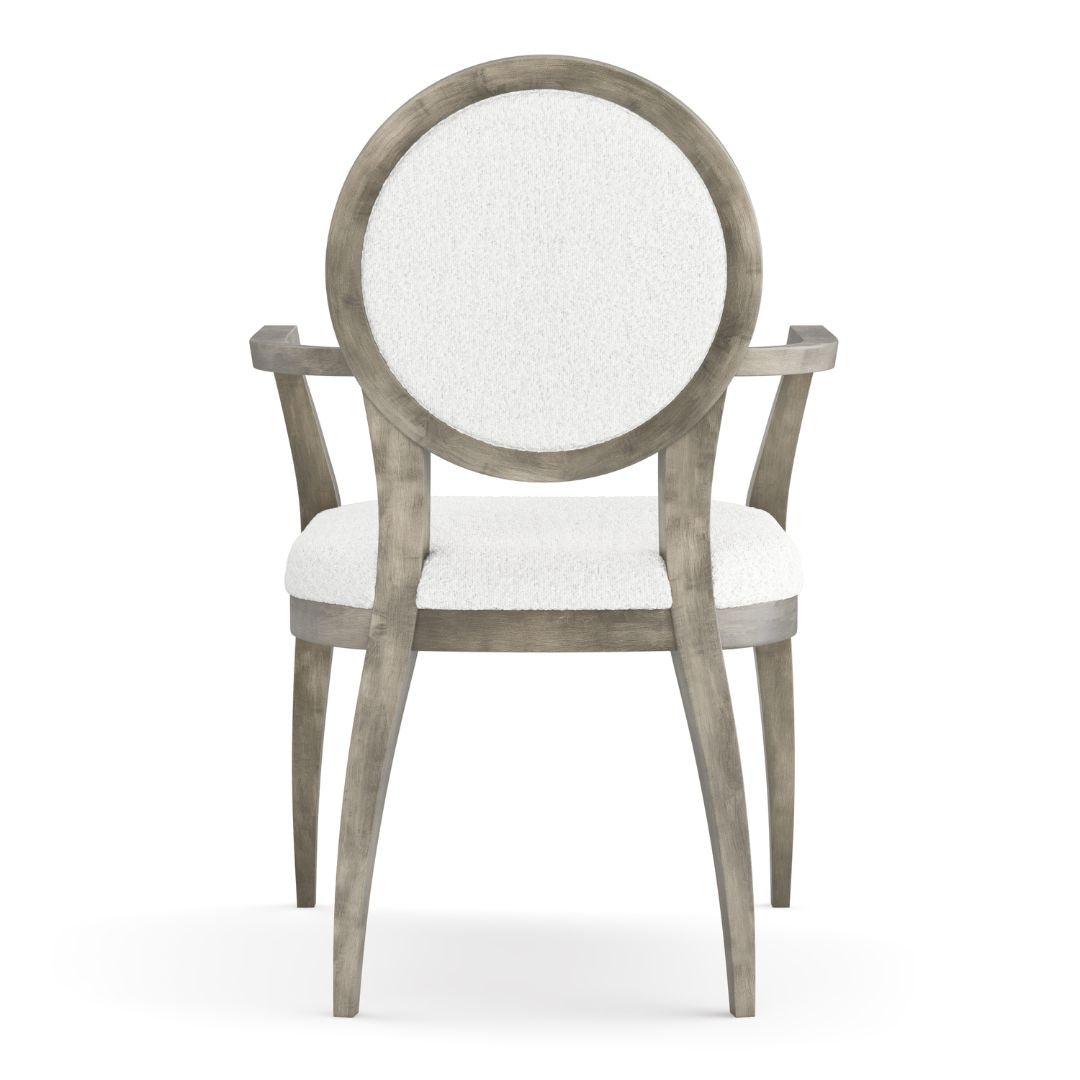 Poltrona da pranzo con schienale rotondo in stile moderno di metà secolo