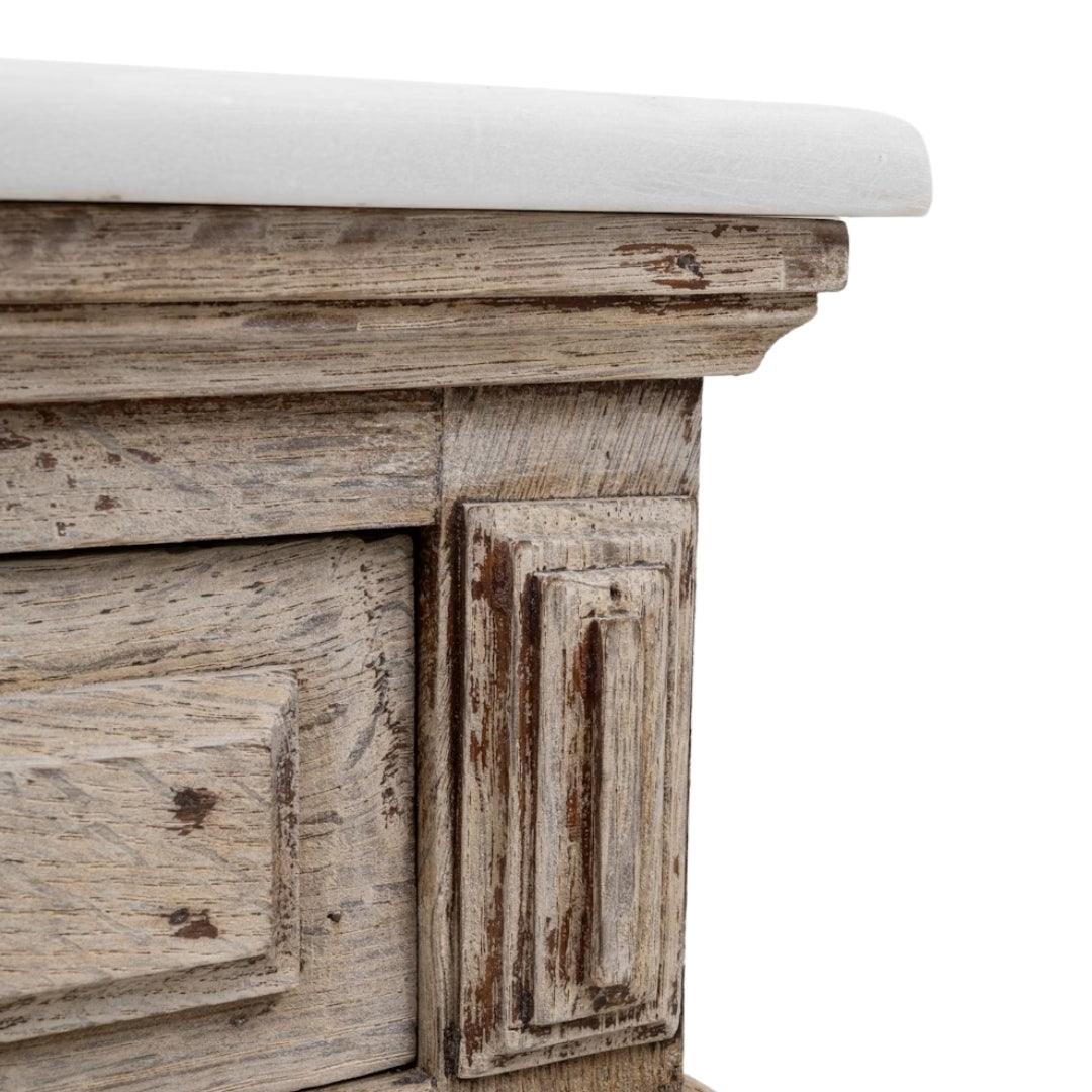 Comodino francese con piano in marmo, circa 1900