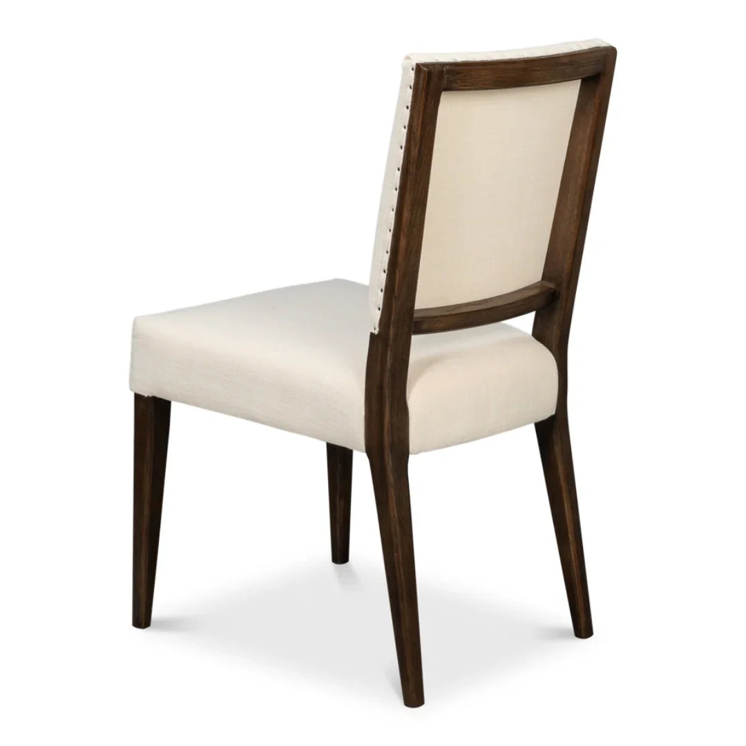 Sedia da pranzo in lino e rovere di metà secolo - Set di 2