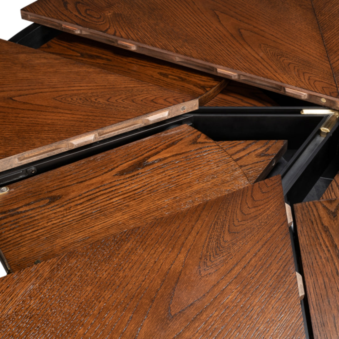 Tavolo da pranzo casual Jupe in noce scuro