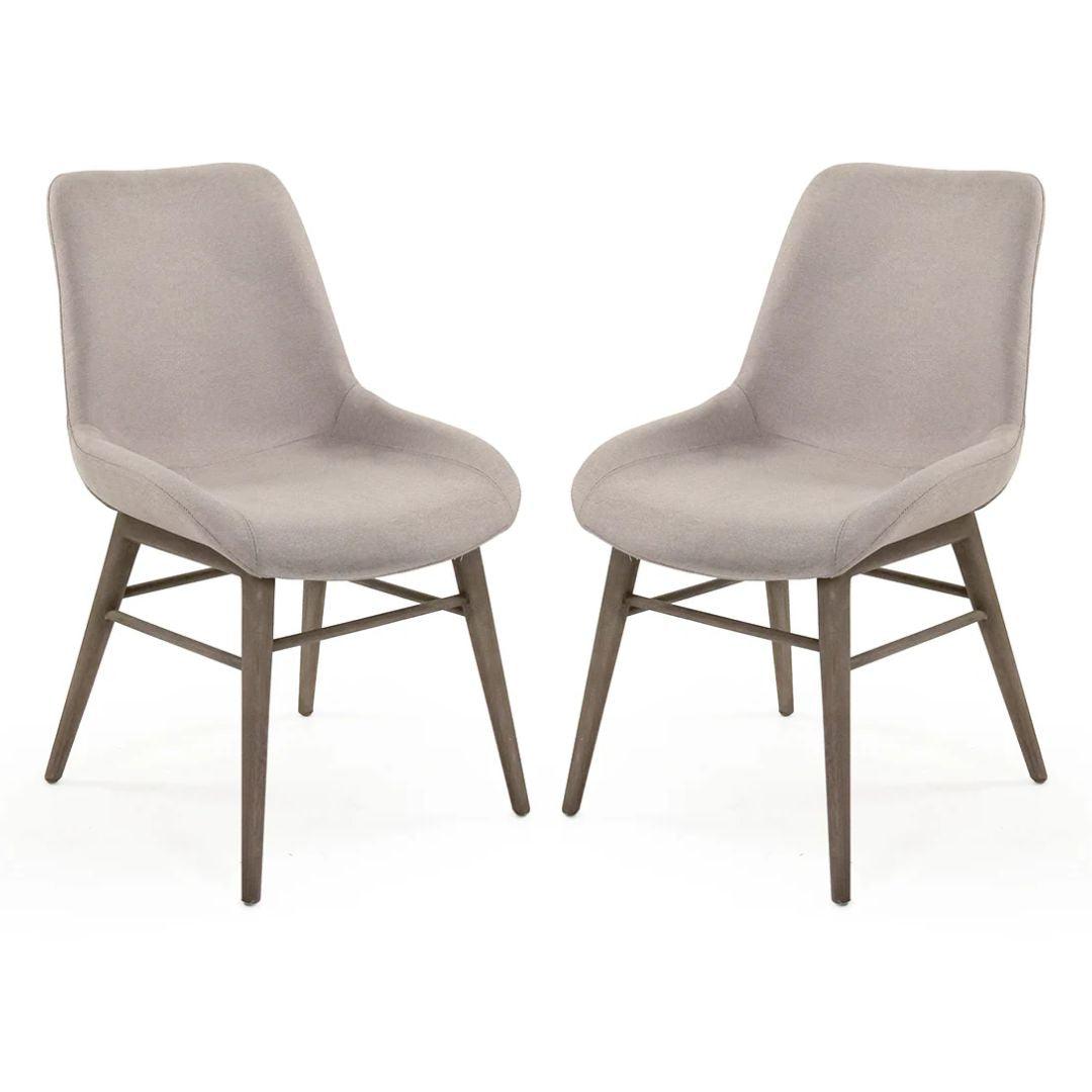 Sedia laterale in stile rustico chic color crema