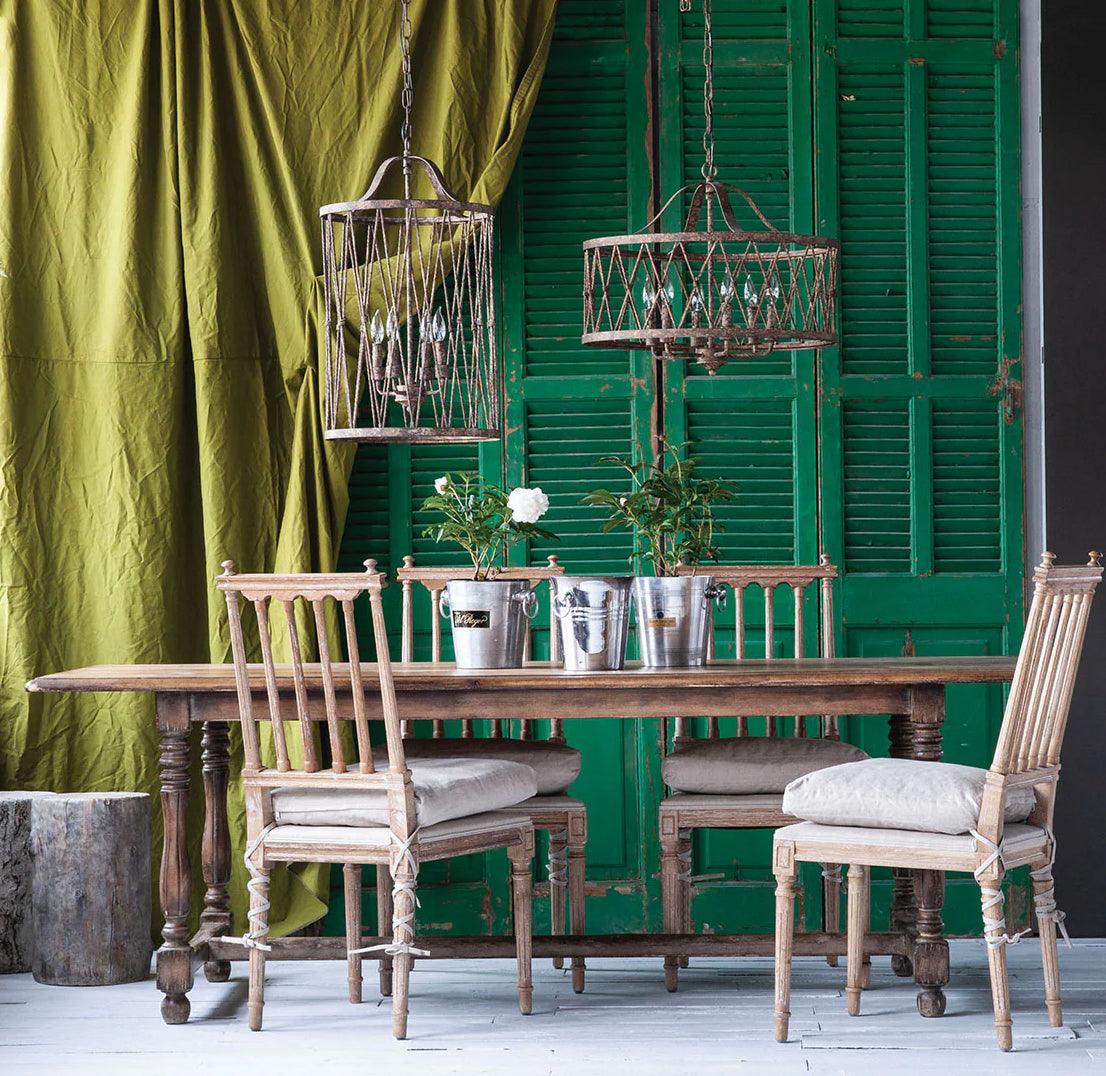 Sedie da pranzo con cuscino e cravatta da balletto - Coppia