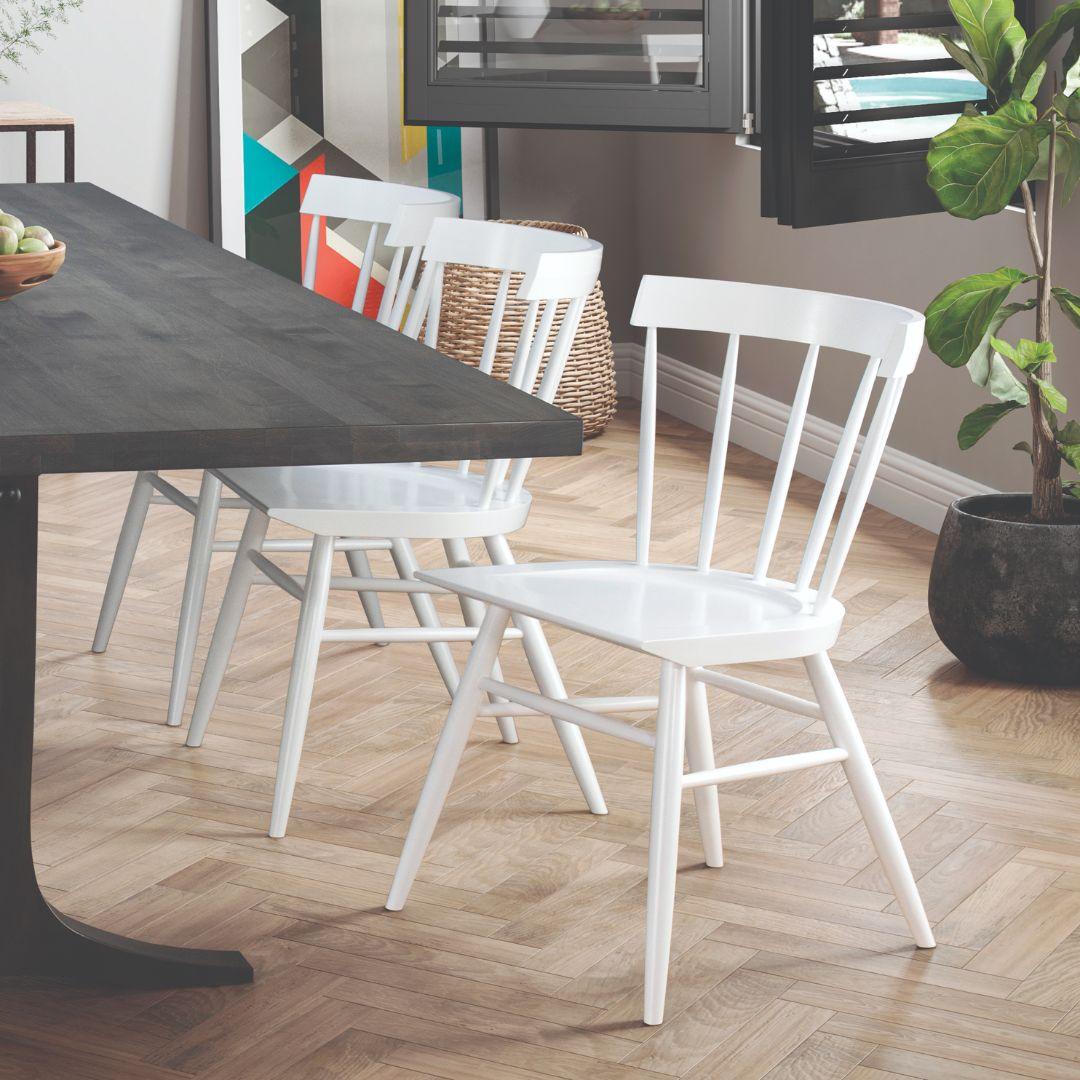 Sedia da pranzo moderna con schienale a doghe in stile fattoria