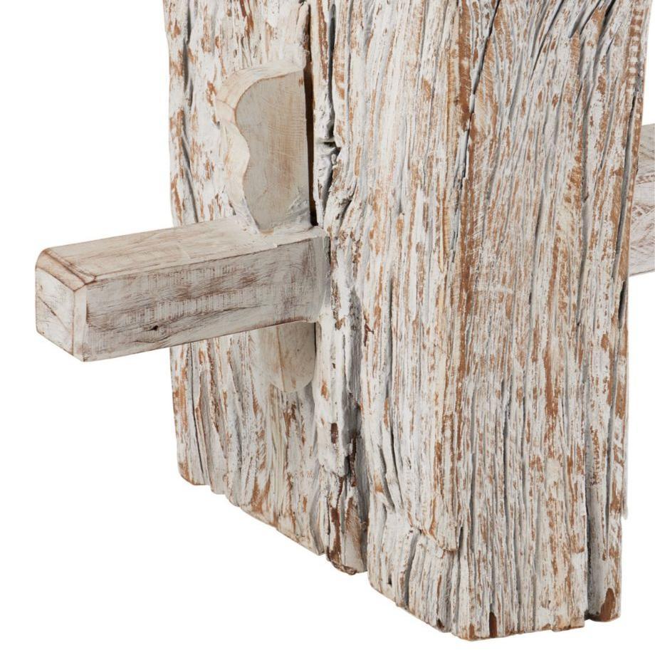 Tavolo consolle a cavalletto in legno di recupero invecchiato