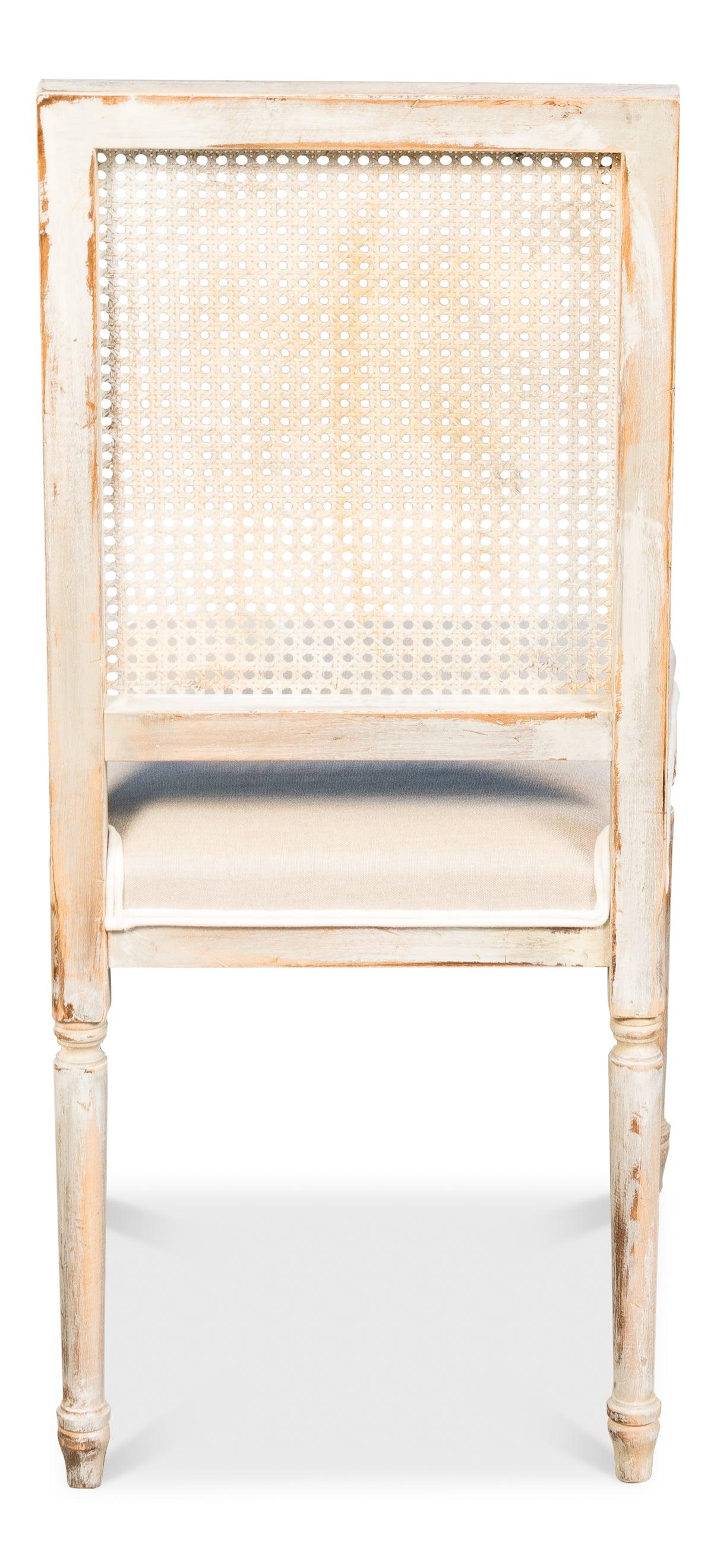 Sedie da pranzo in canna color crema e grigio anticato - Set