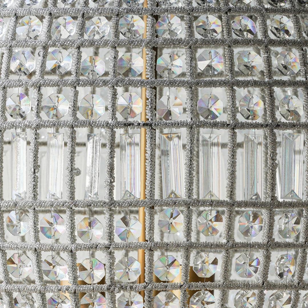 Lampadario vintage a globo di cristallo