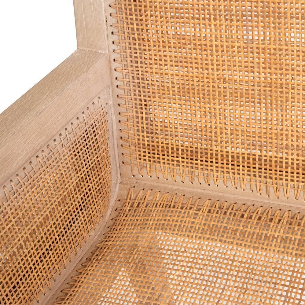 Poltrona da pranzo moderna in rattan naturale