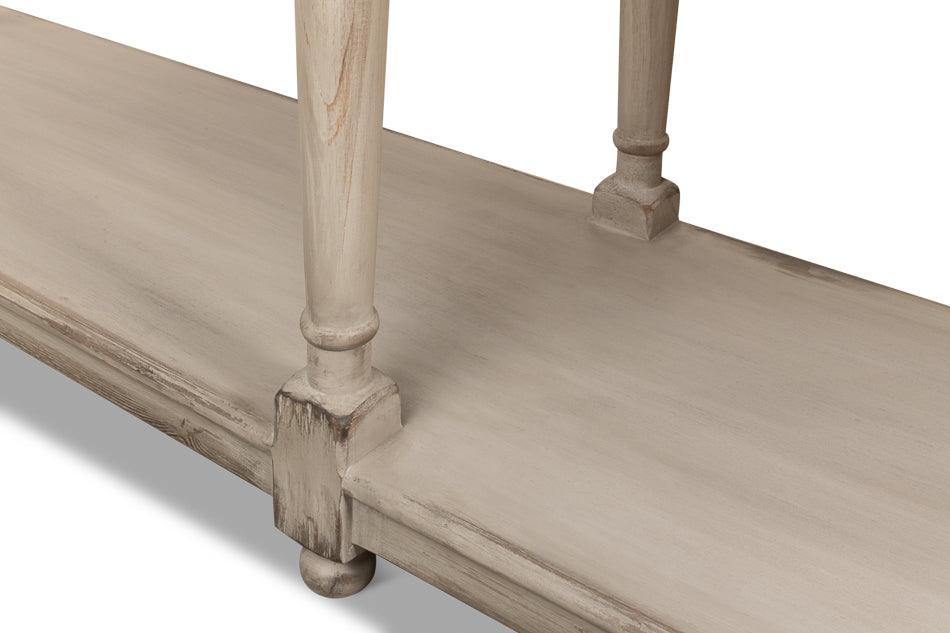 Tavolo da consolle in stile country francese grigio invecchiato