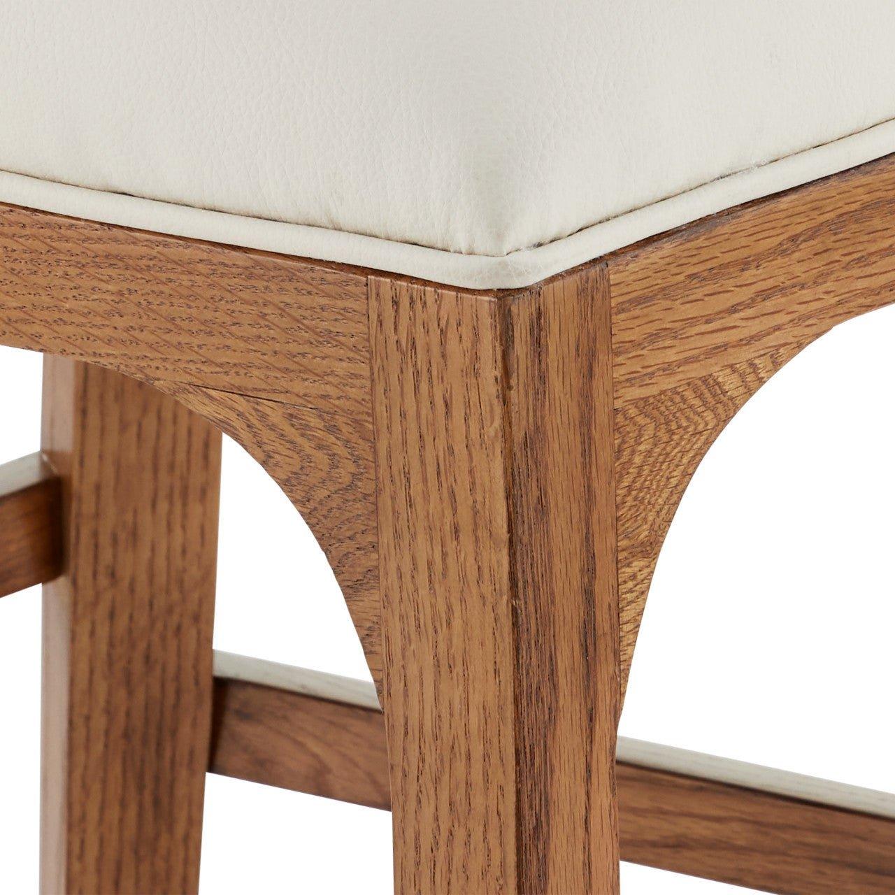 Sgabello da bar imbottito Nimble in rovere bianco