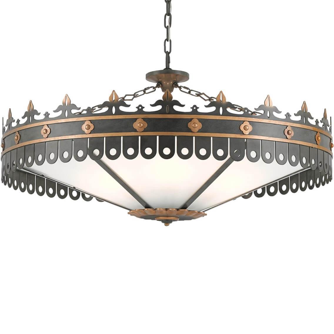 Lampadario antico in ferro da villa