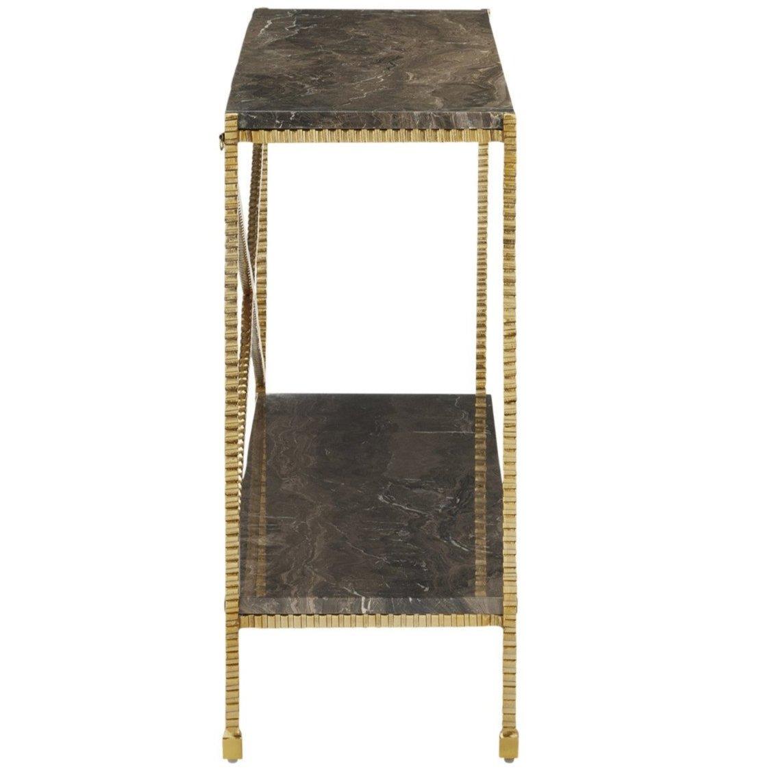 Consolle in marmo cappuccino dorato