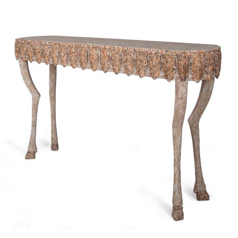 Consolle con gambe di cervo bronzate