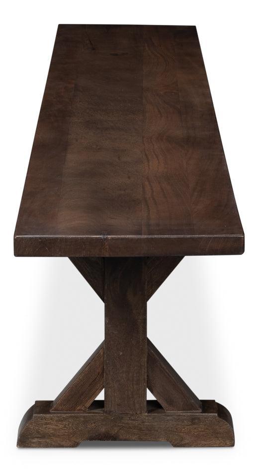 Panca da pranzo con cavalletto in stile fattoria marrone