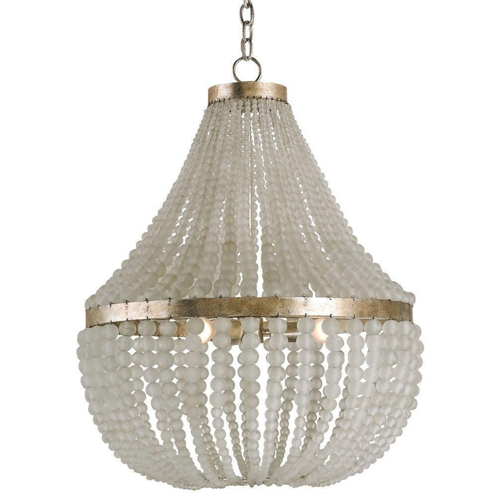 Lampadario con perline bianche Chanteuse