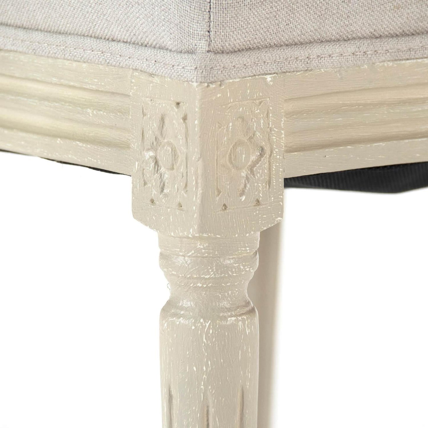 Sedie laterali a medaglione con schienale rotondo color crema