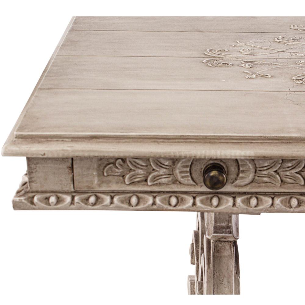 Tavolo decorato dipinto con cassetti