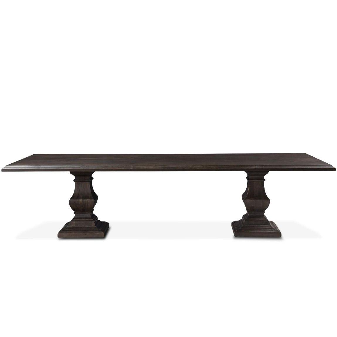 Tavolo da pranzo con piedistallo francese vintage marrone di Nimes