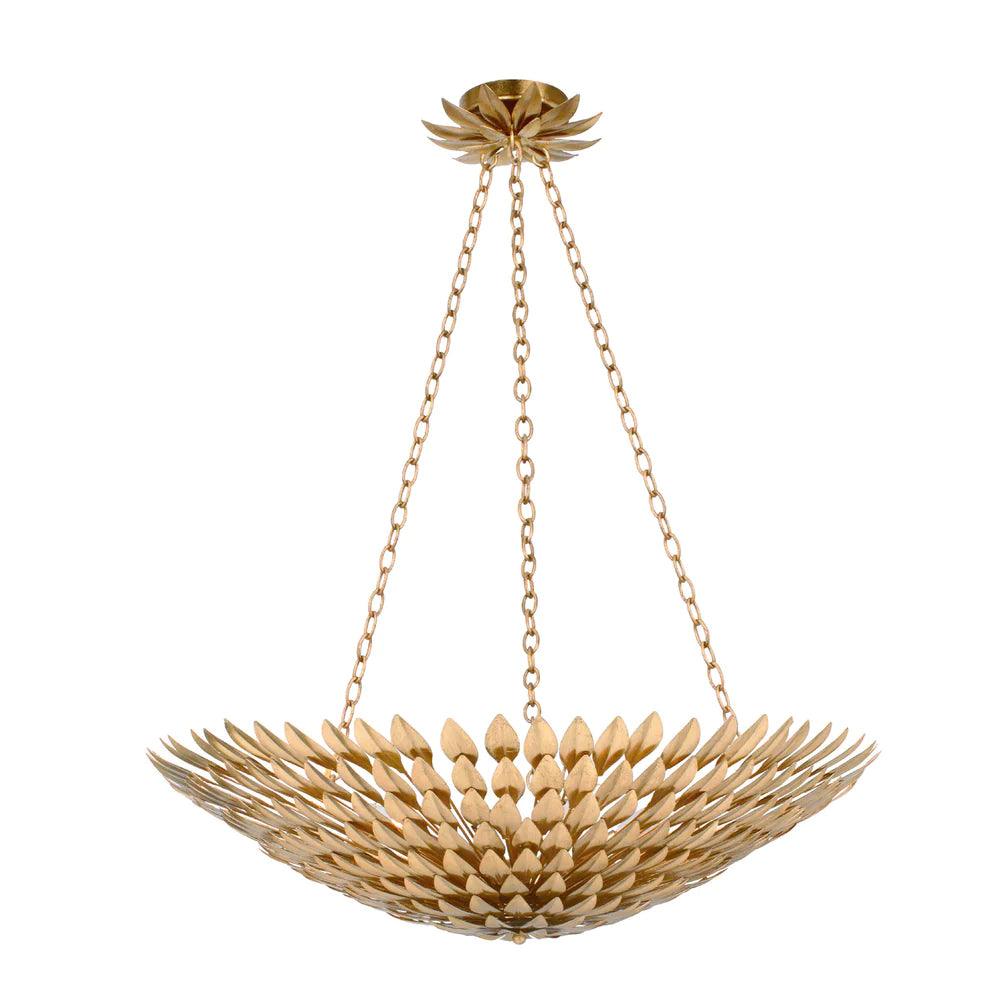 Lampadario Broche in foglia d'oro