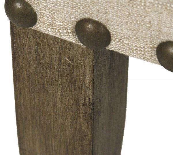 Panca contemporanea in lino con schienale in iuta