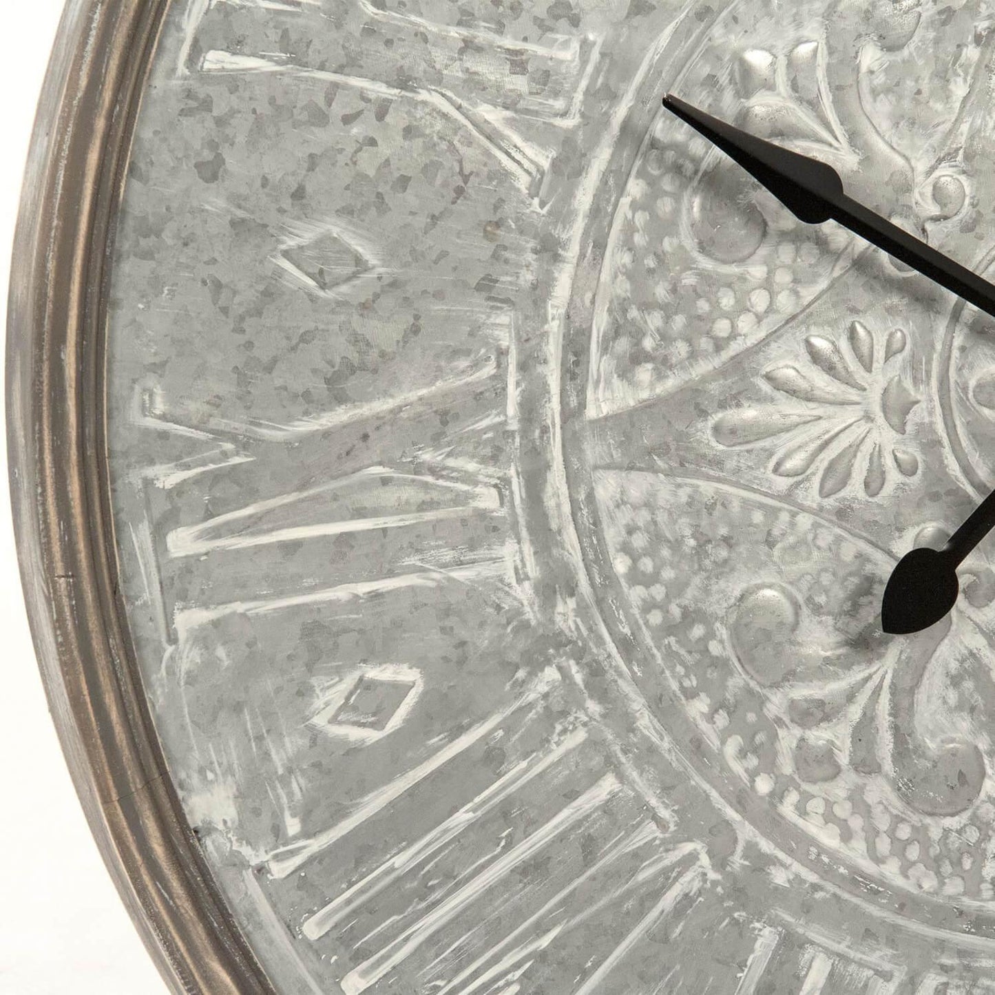 Grande orologio da parete in ferro grigio boho