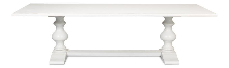 Tavolo da pranzo lungo in stile country francese bianco