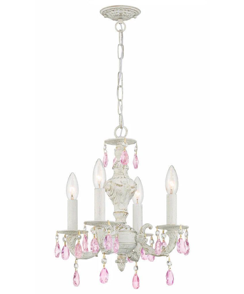 Mini lampadario rosa shabby