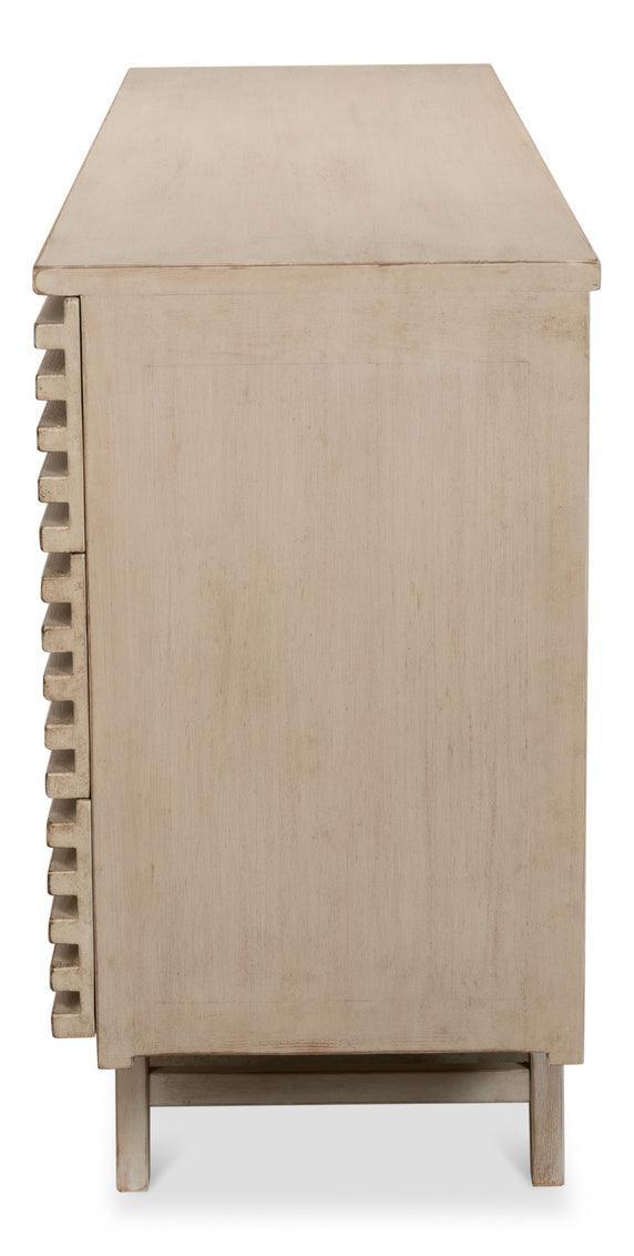 Credenza moderna a coste grigio pietra