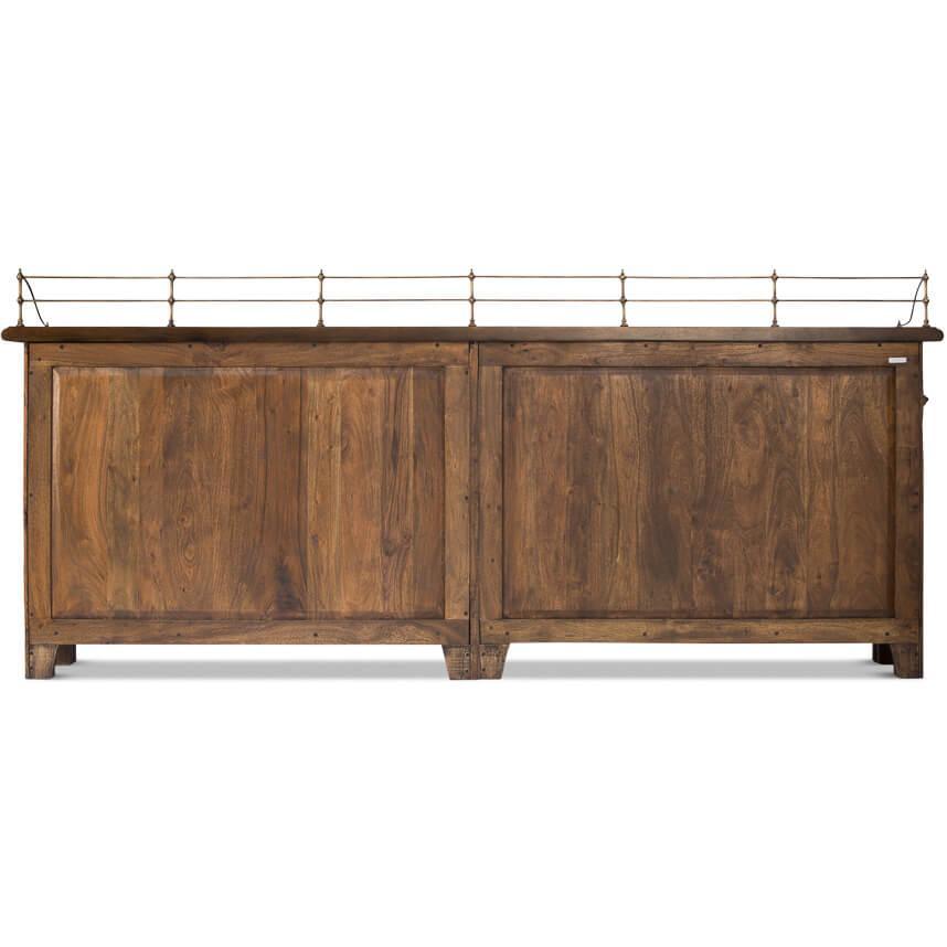 Credenza lunga in noce inglese antico