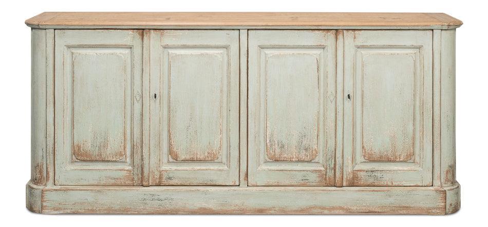 Credenza in stile fattoria con piano in legno di salvia