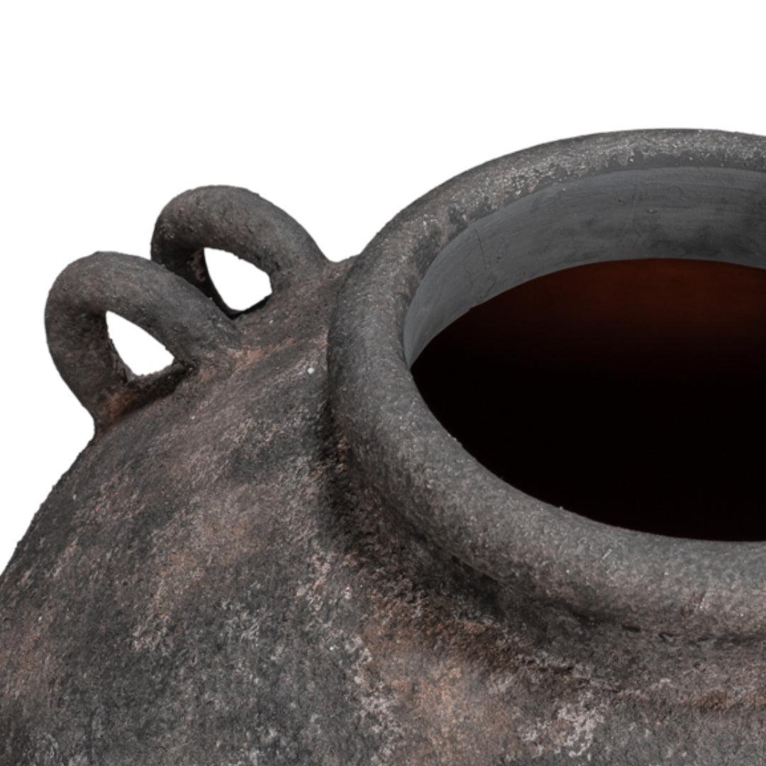 Vaso decorativo in ceramica screziata color terra