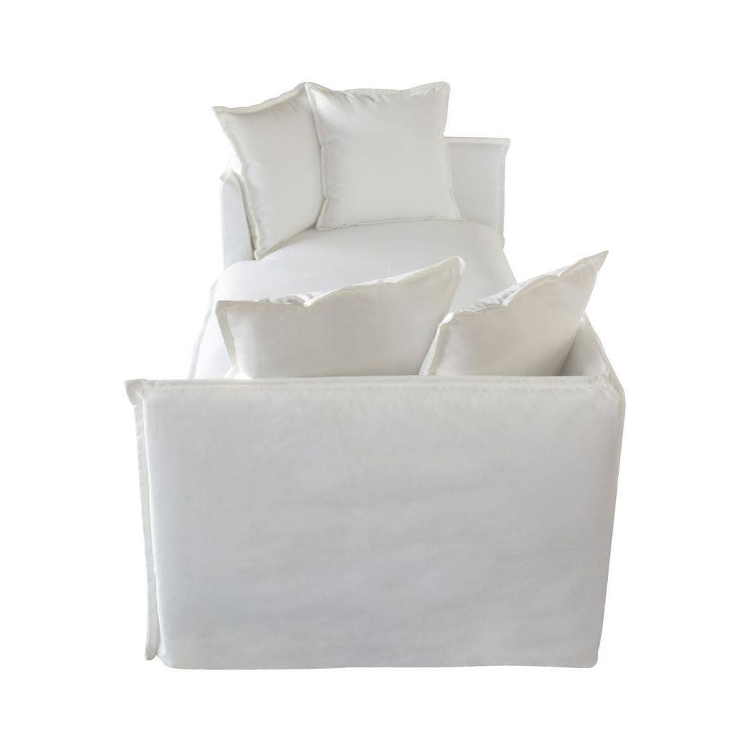 Divano letto con fodera bianca per esterni