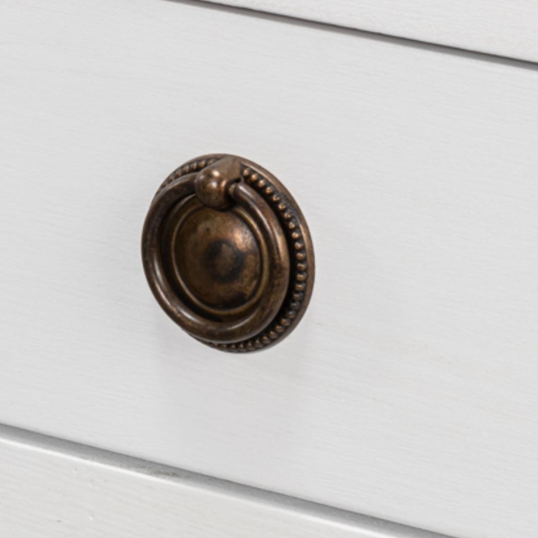 Tavolino laterale con cassetto singolo bianco cottage